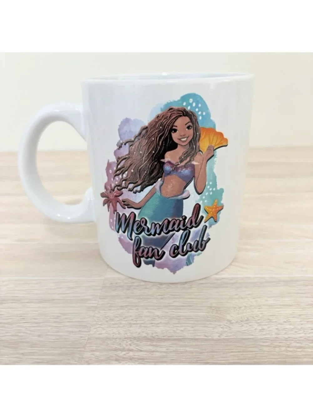 Disney Little Mermaid Fan Club 20oz Ceramic Mug Ariel Starfish Seashell